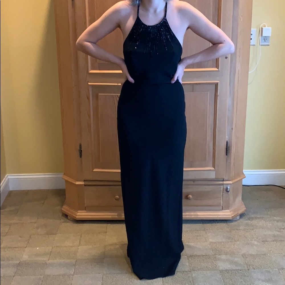 Marina by Marina Bresler sequin halter maxi; SZ 4